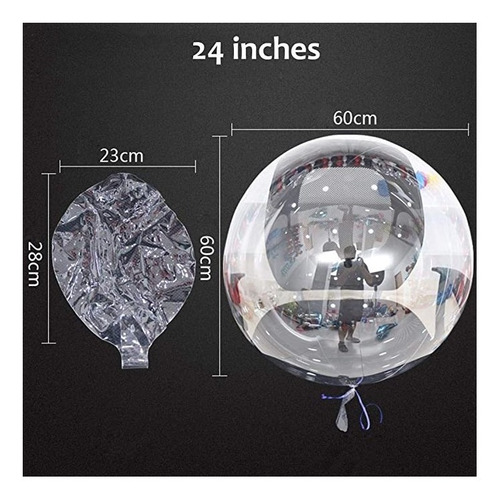 Globo Burbuja 24 Pulgadas Transparente Mayor Bobo X 50 Unid