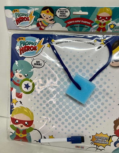 Imagen 7 de 7 de Pizarra Bifaz Kreker Se Tu Propio Heroe Con Fibron +borrador
