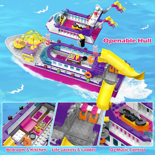 Set De Construcción Hogokids, Barco De Crucero Flotante Con