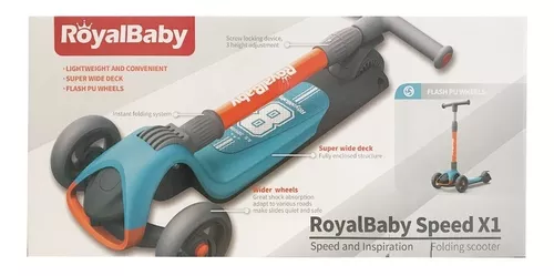 Royal Baby Monopatin Plegable Azul/naranja Rb-s1