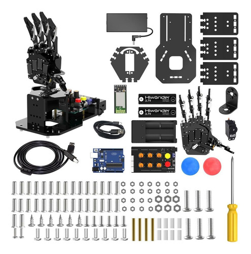 Mano Robótica Hiwonder Uhand Uno Kit De Inicio Diy 0.99 Kg