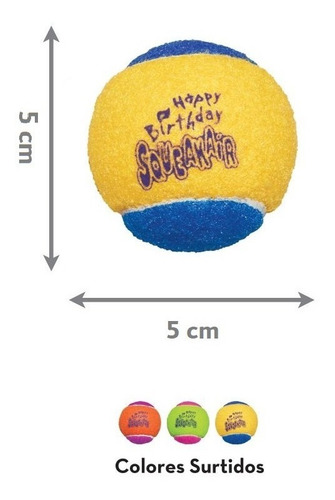 Imagen 4 de 7 de Juguete Para Perro Pelota Birthday Kong Sonido Pack3 Talla M