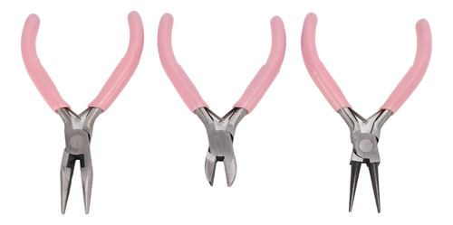 3 Uds Alicates De Joyería Rosa Aguja Redonda Punta Diagonal