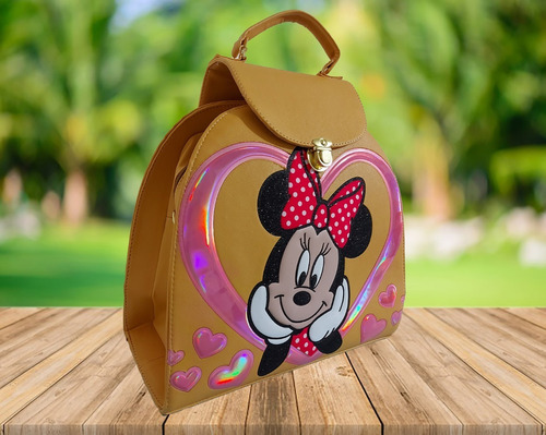 Imagen 3 de 7 de Bonita Bolsa - Mochila Para Dama, De Disney (minnie Mouse)