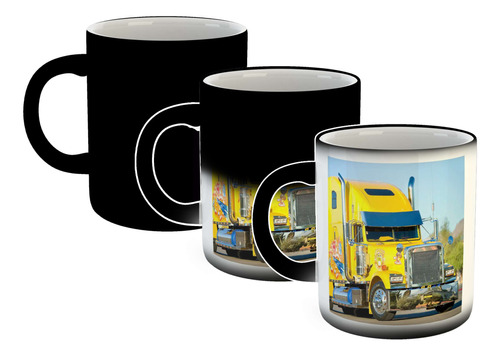 Taza Magica Camion Amarillo Tuneado Tunning Truck