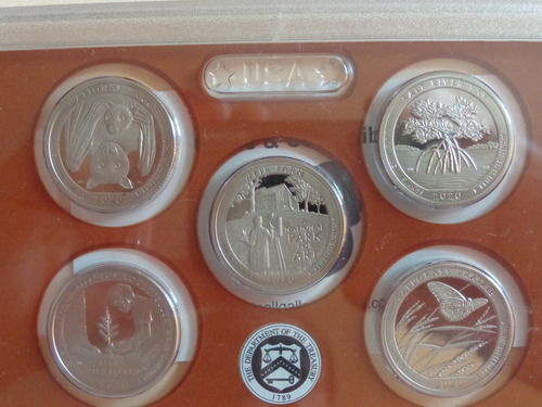 Usa Colección Quarters Parque Nac. 2020 S Proof, En Estuche. (Usado)