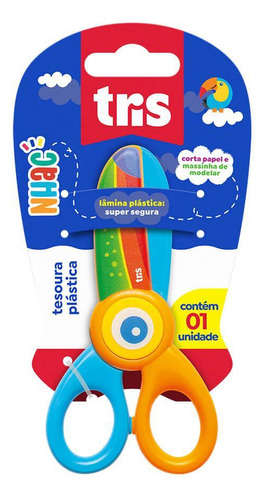 Tesoura Plástica Nhac - 13 Cm - Cart Com 1 Um - Tris