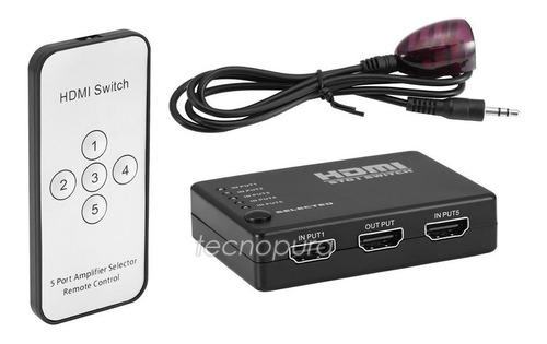 Switch Hdmi Multiplicador 5x1 Puerto Selector Control Remoto