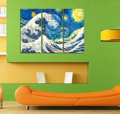 Cuadro 60x90cm Van Gogh La Gran Ola Hokusai