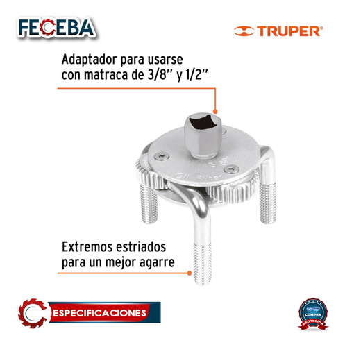 Llave De 3 Puntos 3 -4-1/2 Para Filtro De Aceite 14543
