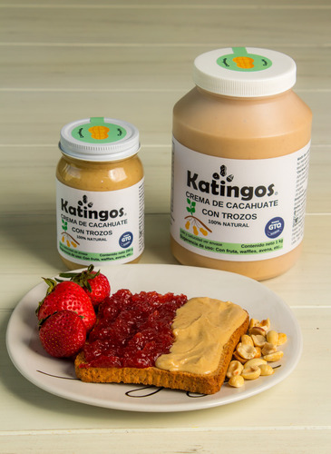 Crema De Cacahuate Crunchy, Natural Y Sin Azúcar, Marca Katingos 250g
