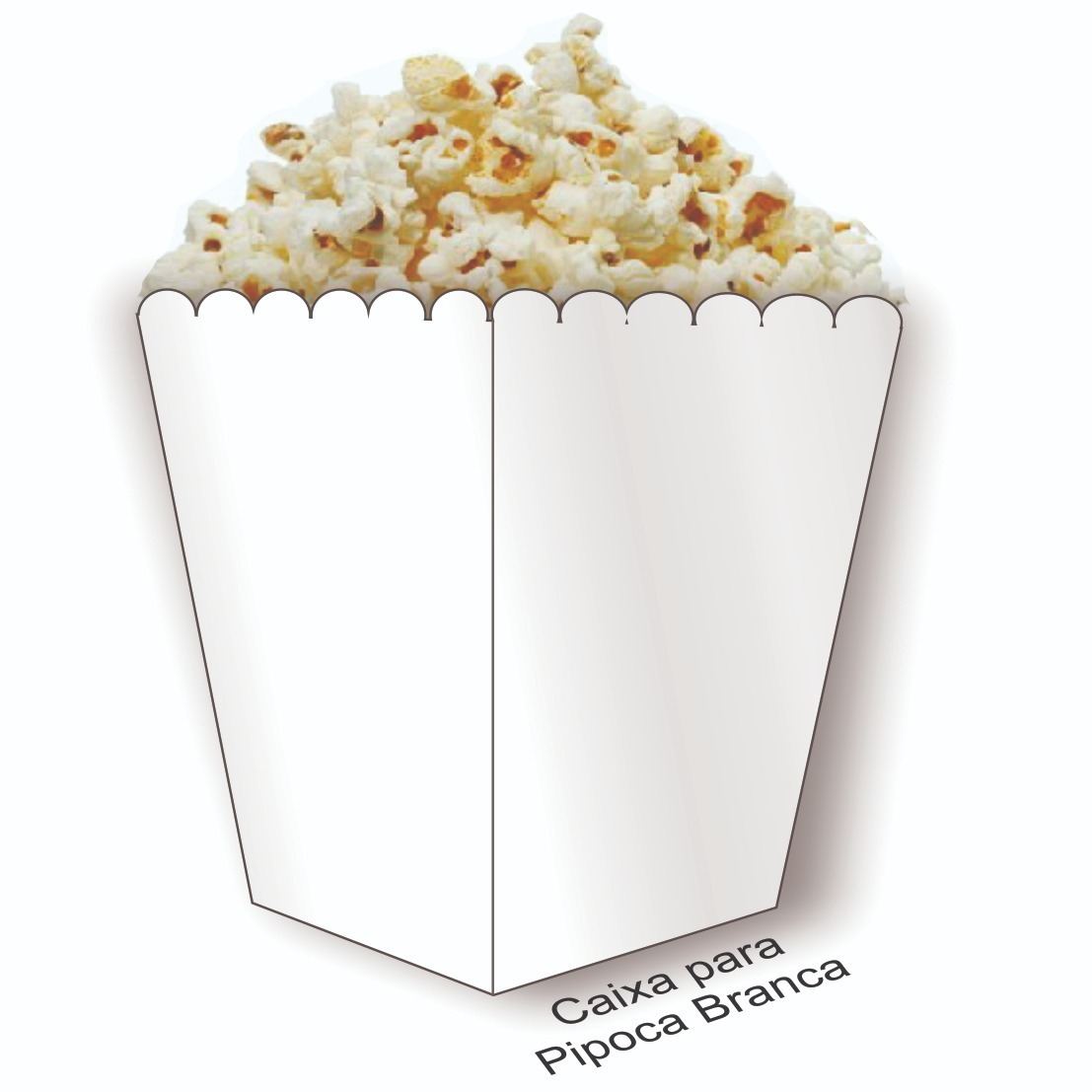 Caixa Caixinha Embalagem Pipoca Grande 500 Un Branca Frete grátis