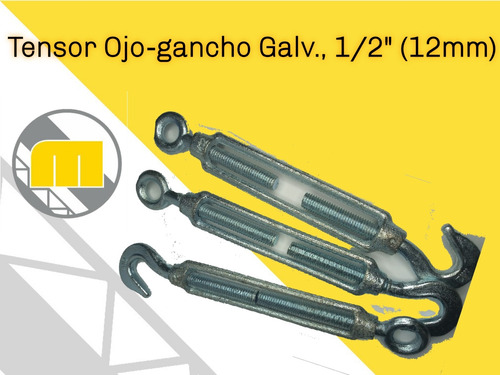 Tensor Ojo-gancho 1/2  Galv 12mm