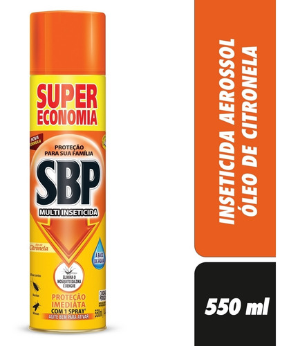 Sbp Multi Inseticida Aerossol De Citronela 550ml Super Econ