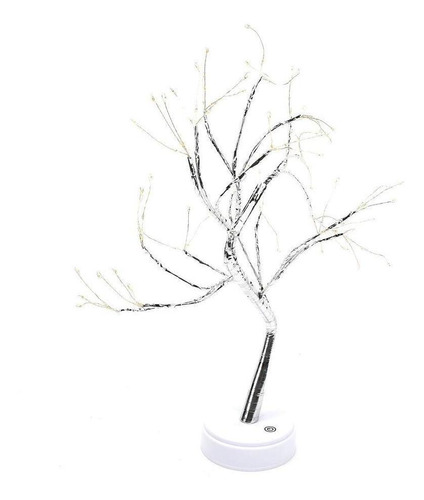 Árbol Artificial Decoración Tipo Bonsai Con Luces Usb 60cm