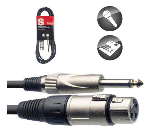 Cabo Para Microfone Smc6xp Xlr/p10 F/m (6 Metros) - Stagg