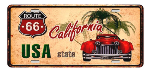 Placa De Carro Decor Em Madeira State Route Califórnia Usa