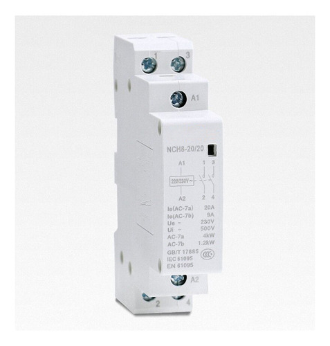 Contactor Modular 230vac 20a, 4kw Ac1, 2na
