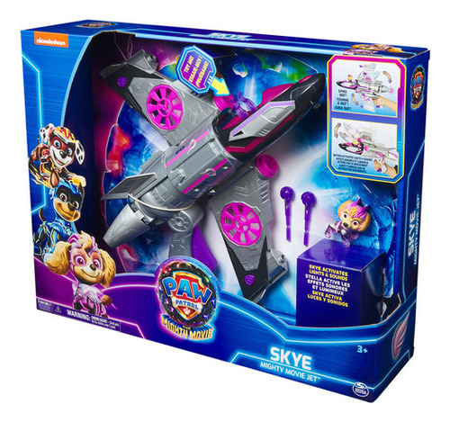 Paw Patrol La Película Avión, Figura De Skye, Luces Y Sonido