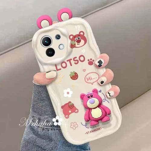 Funda Protectora Redmi Cute 3d Strawberry Bear