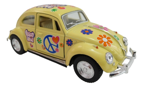 Volkswagen Beetle 1967 Peace & Love A Escala 1:34 Kinsmart_3