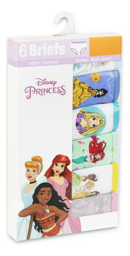 Trusas Para Niñas Princesas Disney 6 Pz Calzon Briefs *sk