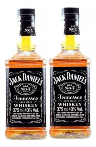 Kit Presente Padrinhos Mini Jack Daniels 375ml - 2 Garrafas