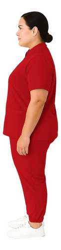 Pijama Quirurgica Antifluidos Dama Tallas Plus 5xl Rojo Lisa 4xg