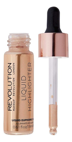 Iluminador Liquido Metalico Makeup Revolution Highlighter Tono Del Maquillaje Euphoric Gold