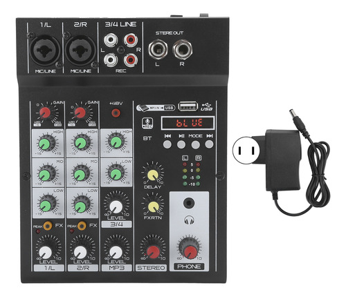 Mezclador De 4 Canales Consola De Mezcla Bt Portátil De 4 Ca