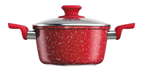 Panela Caçarola Antiaderente Indução Vermelho Volcano 20 Cm