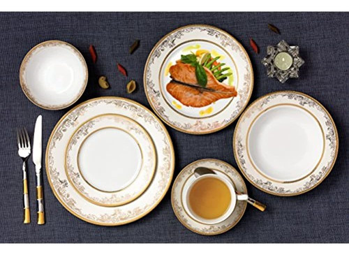 Lorren Home Trends 57 Piezas De Porcelana De Chloe Vajilla