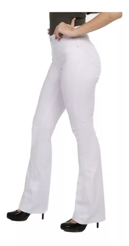 Calça Jeans Flare Bootcut Off White Feminina - MarluLa Tay
