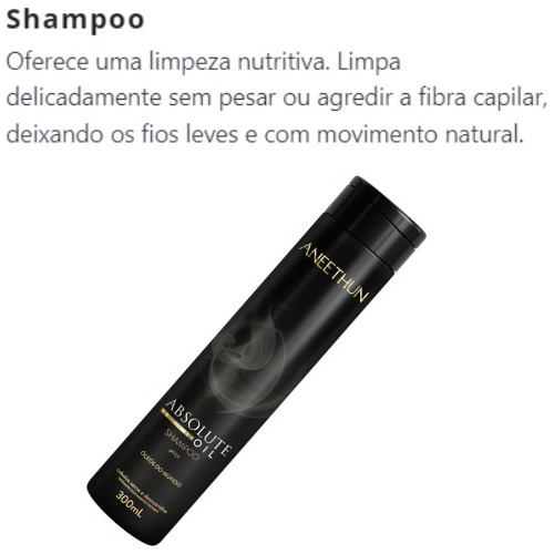 Kit Shampoo Mascara Final Óleo Absolute Aneethun Lançamento