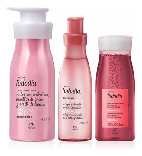 Set Frutos Rojos Natura Crema Corporal Body Splash Y Jabón