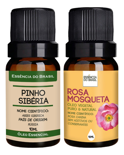 Kit Óleo Essencial Pinho Sibéria + Vegetal R. Mosqueta 10ml