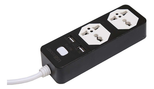 Barra Multicontacto 2 Enchufes Universales 2 Cargador Usb 2m