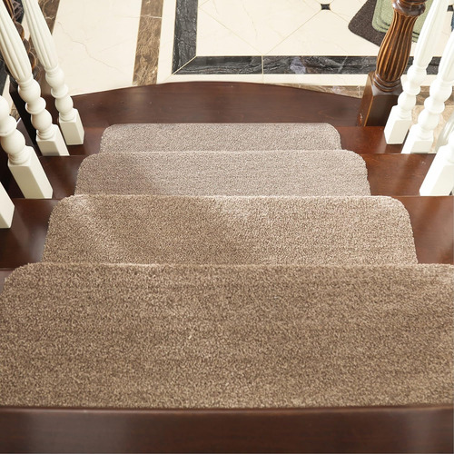 Alfombras Para Escalera Antideslizante Beige 7 Pcs.