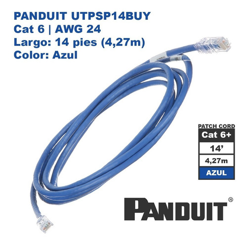 Panduit Utpsp14buy Patch Cord Cat6 4,27m | 14 Azul