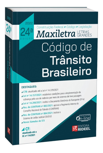 Código De Trânsito Brasileiro Maxiletra Atualizado - Rideel