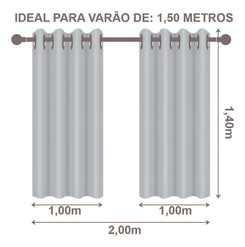 Cortina Corta Luz Blackout Com Voil 2,00 X 1,40 - Eddi Casa Cor Rosa