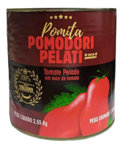 Pomita Tomate Pomodori Pelati Importado Lata 2,5 Kg