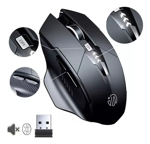 Inphic Mouse Inalámbrico Bluetooth/2.4g 3Modos Recargable Gamer E...