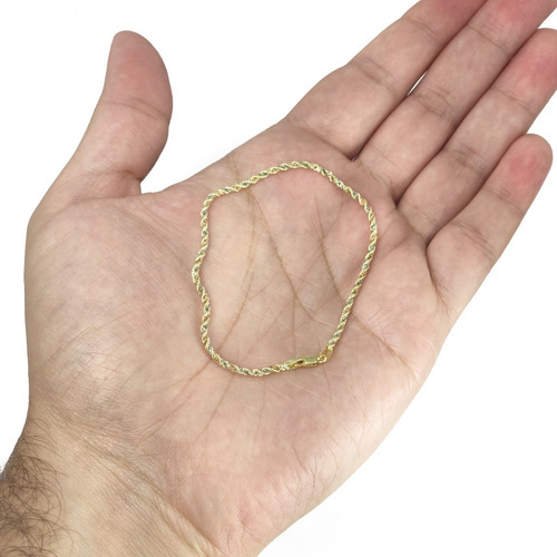Pulseira Ouro 18k Corda Cordão Baiano 3 Cores 19cm Promoção