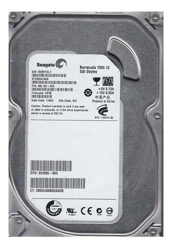 Hd Disco Rígido Interno Seagate 320 Gb Barracuda 7200.11