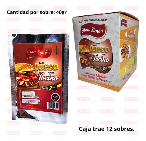 Salsa Base Queso Tocino (40gr) Don Simon