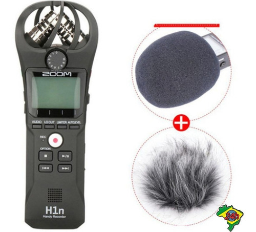 Mic Gravador Voz Profissional Digital Áudio Estéreo Zoom H1n Cor Zoom H1n W Deadcat