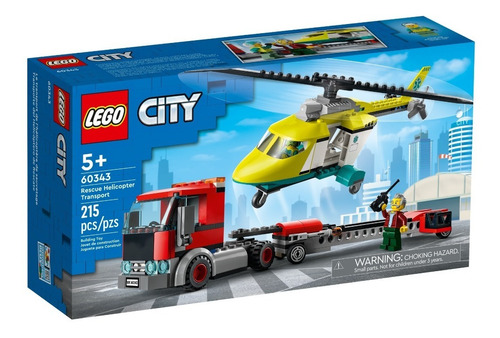 Lego City Helicoptero De Transporte Y Rescate + Remolque