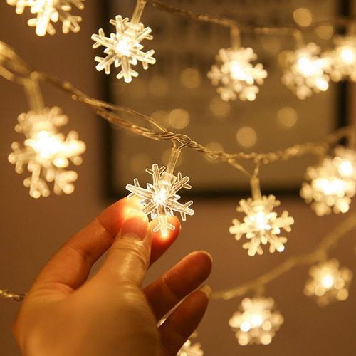 Cadena De Luces Led K Led Con Forma De Copos De Nieve Para N