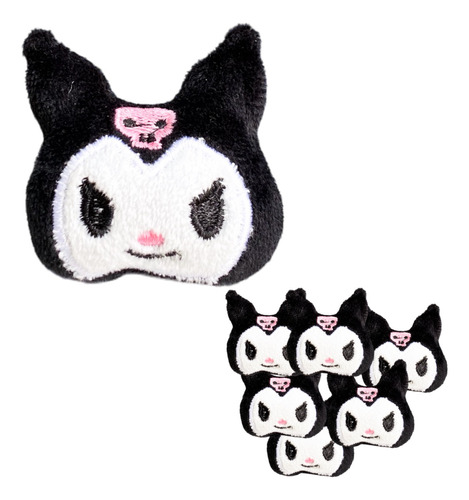 Mini Peluche De Carita De Kuromi Sanrio 6 Piezas 